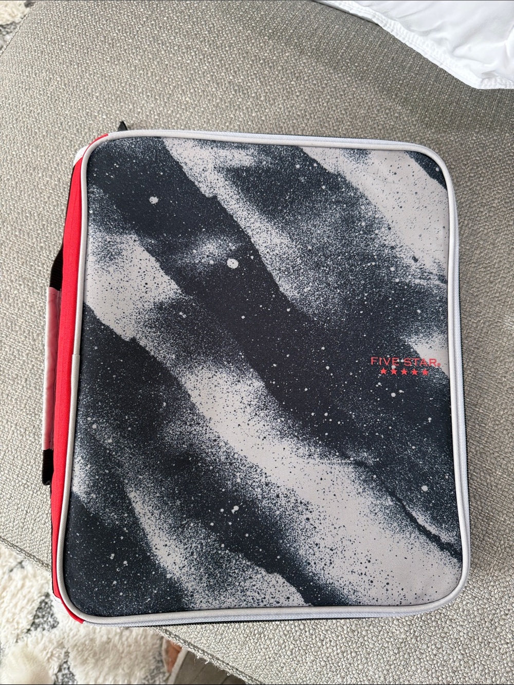 Five Star Men's Black & Gray Laptop Organizer Sleeve with Red Accent